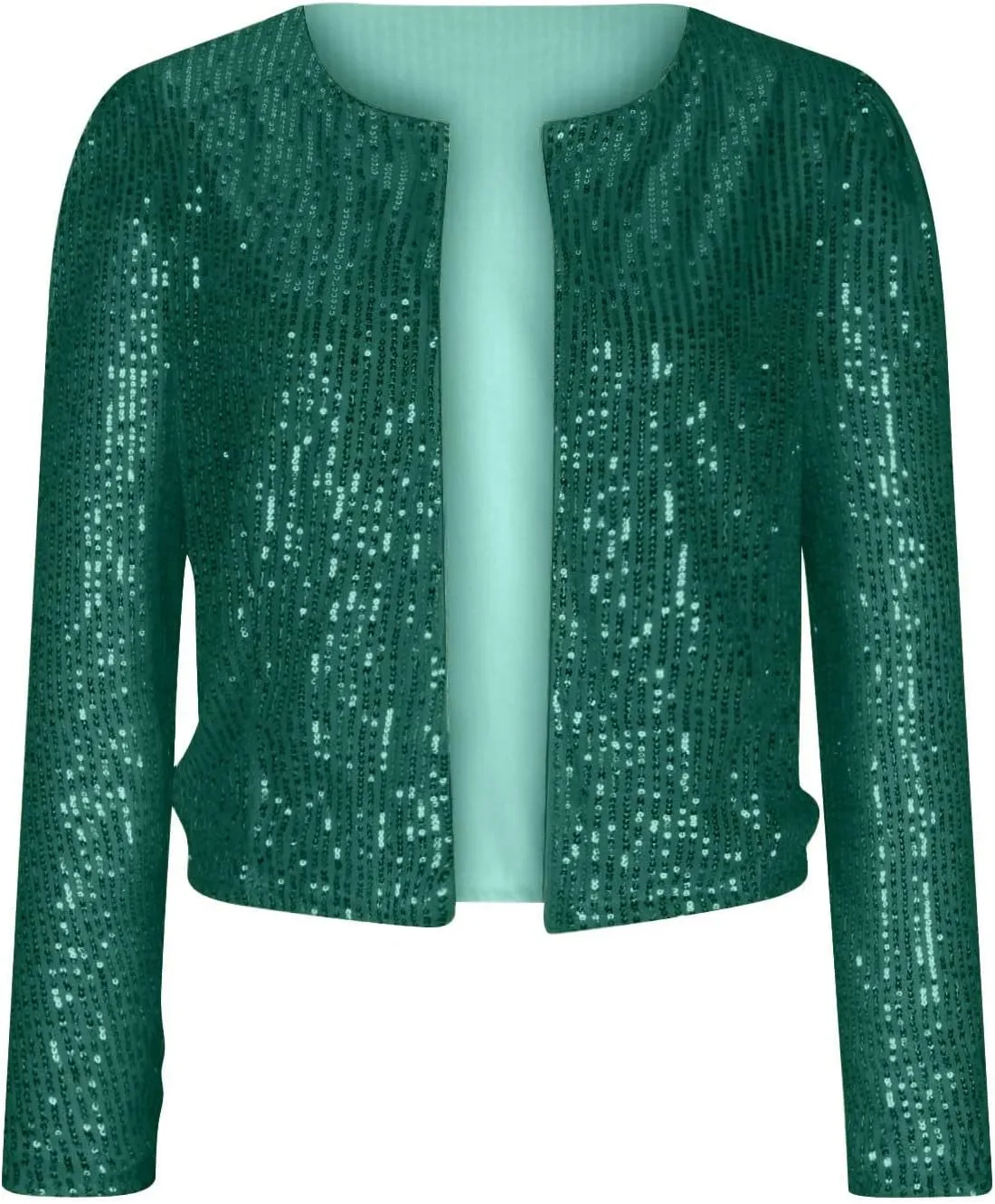 2024 Sequin Jackets Women Evening Party Glitter Tops Front Zip Long Sleeve Jackets Fashion Sparkly Bomber Clothes