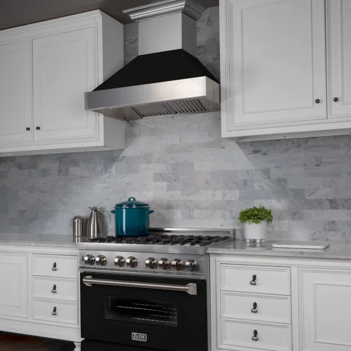 30" Snow Finish Range Hood with Black Matte Shell (8654BLM-30)