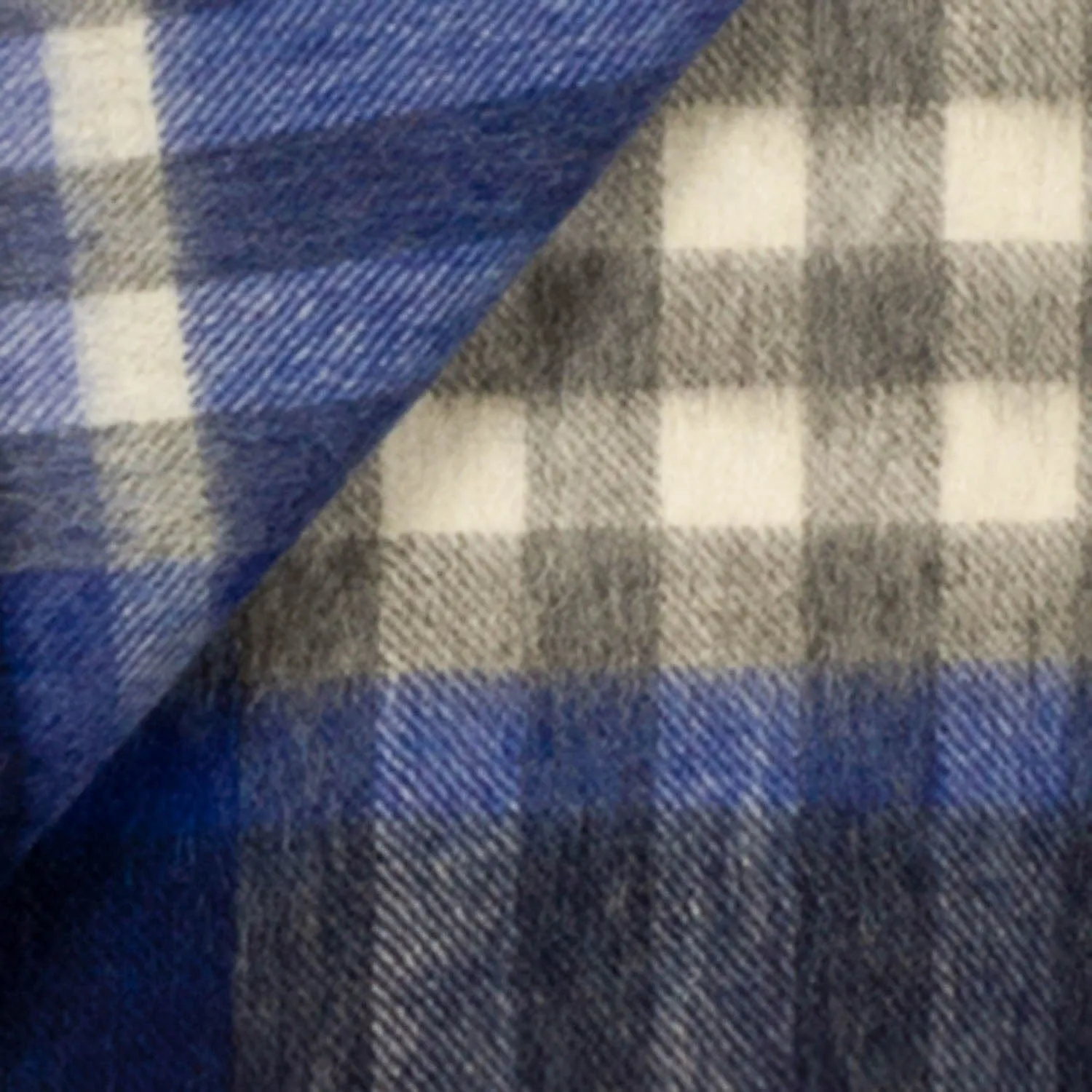 90/10 Tartan Cashmere Blanket Scarf  Navy