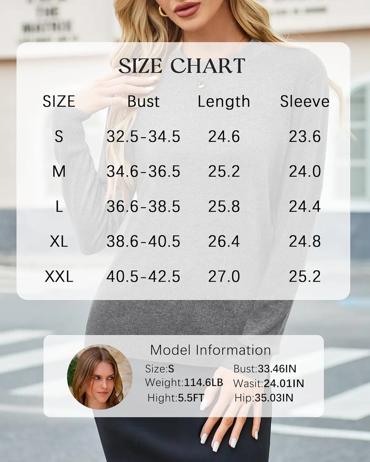 Arach&Cloz Women's Wool Blend Classic Crew Neck Casual Fall Sweaters