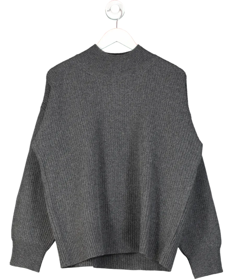 Asket Grey The Mock Neck Sweater UK L