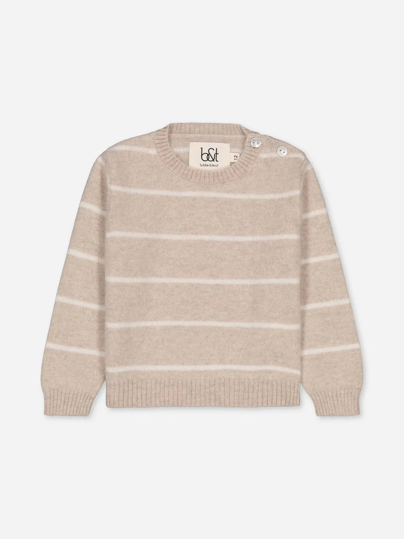 Baby's Cashmere Sweater Stripes Beige