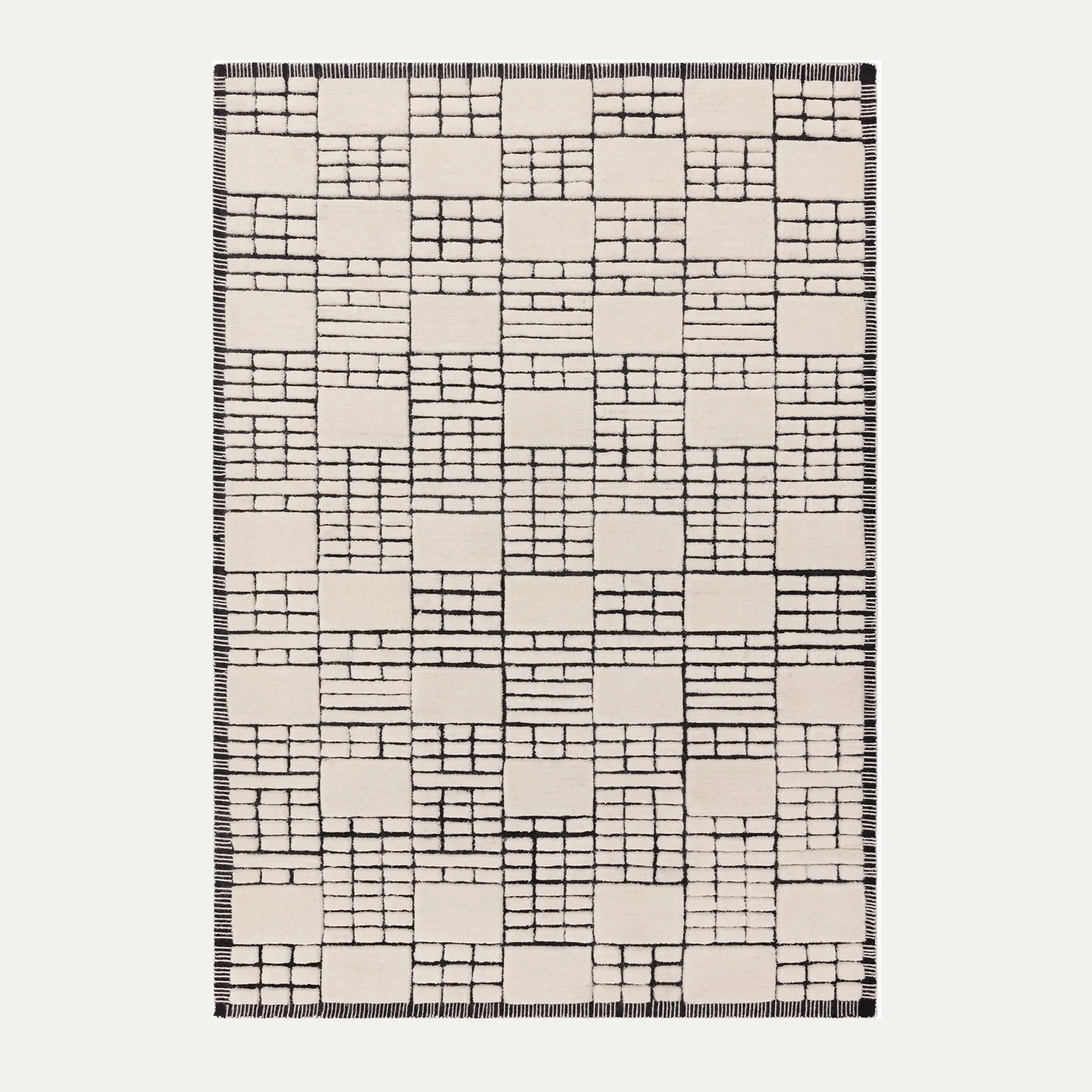 Barbican Hand Tufted Wool Rug - Cream & Black