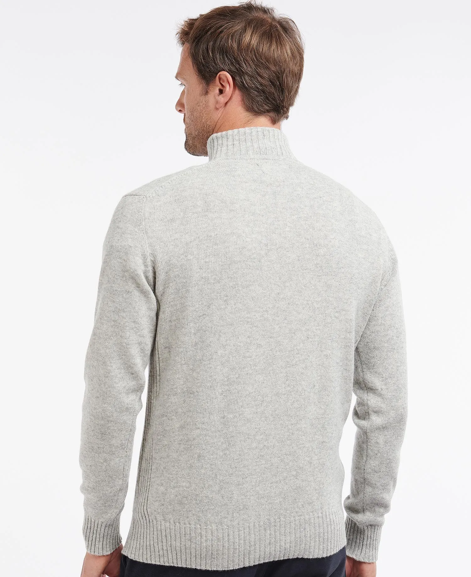 Barbour - Lambswool Half Zip, Light Grey Marl