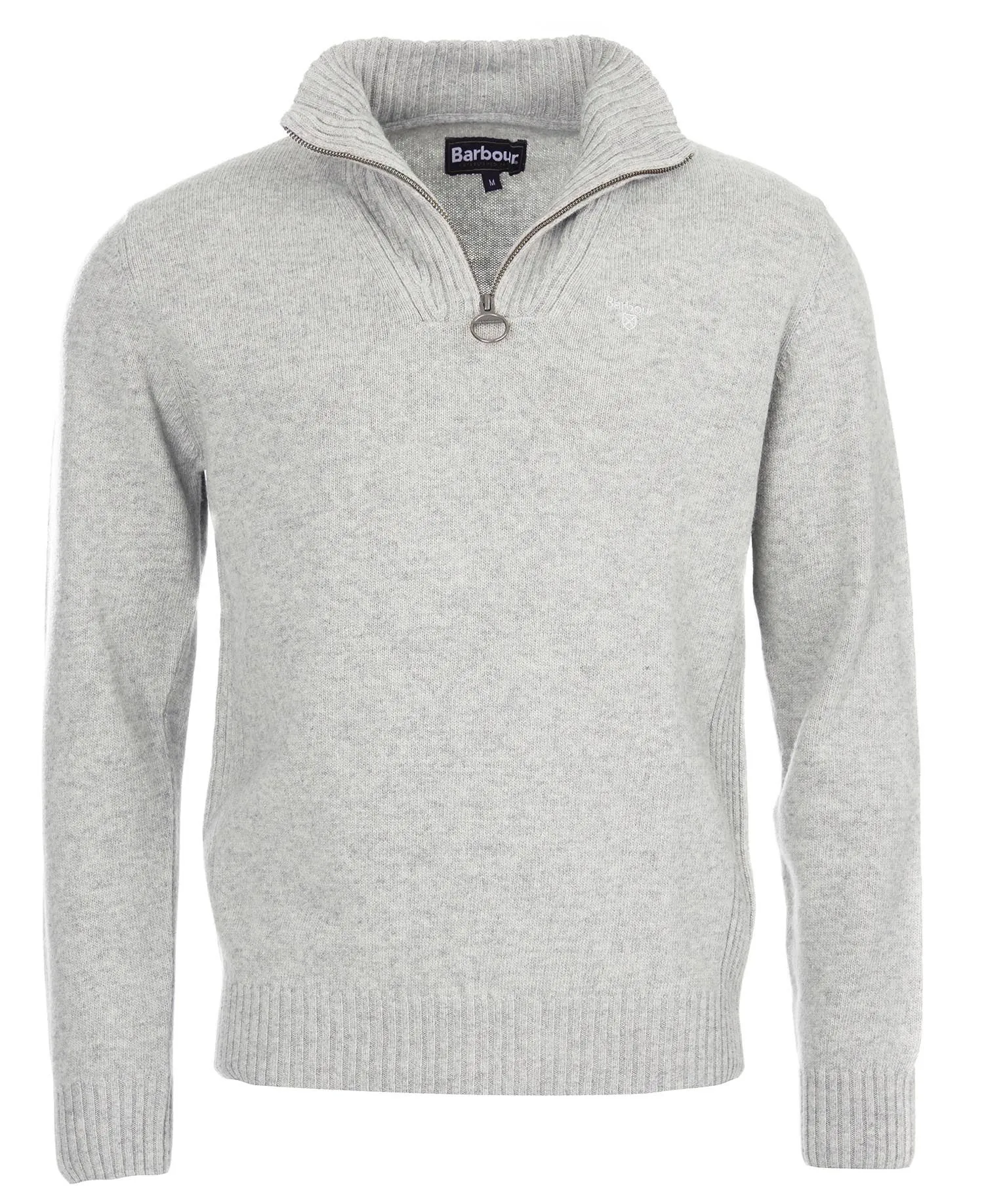 Barbour - Lambswool Half Zip, Light Grey Marl