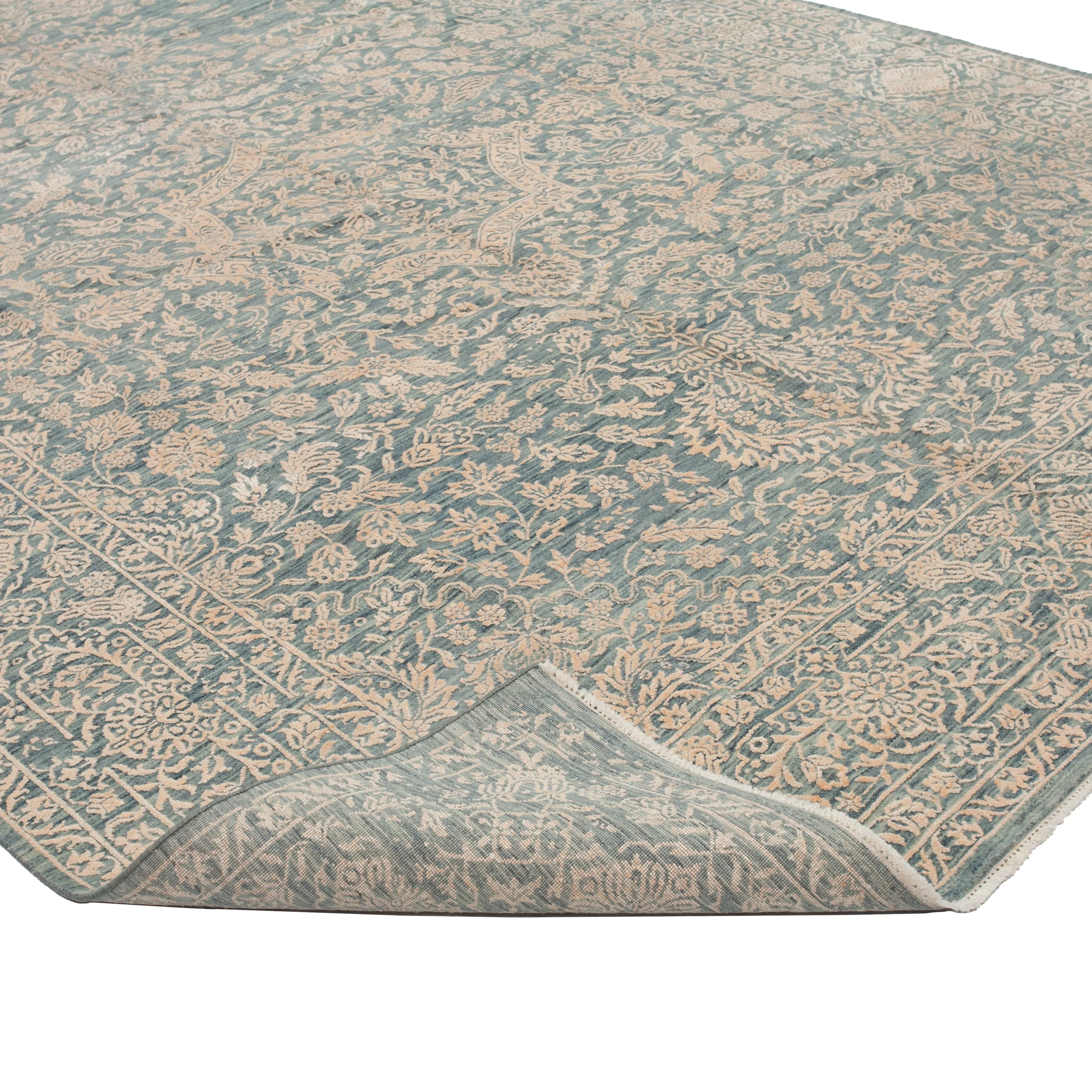 Beige Modern Wool Rug - 9'1" x 12'1"