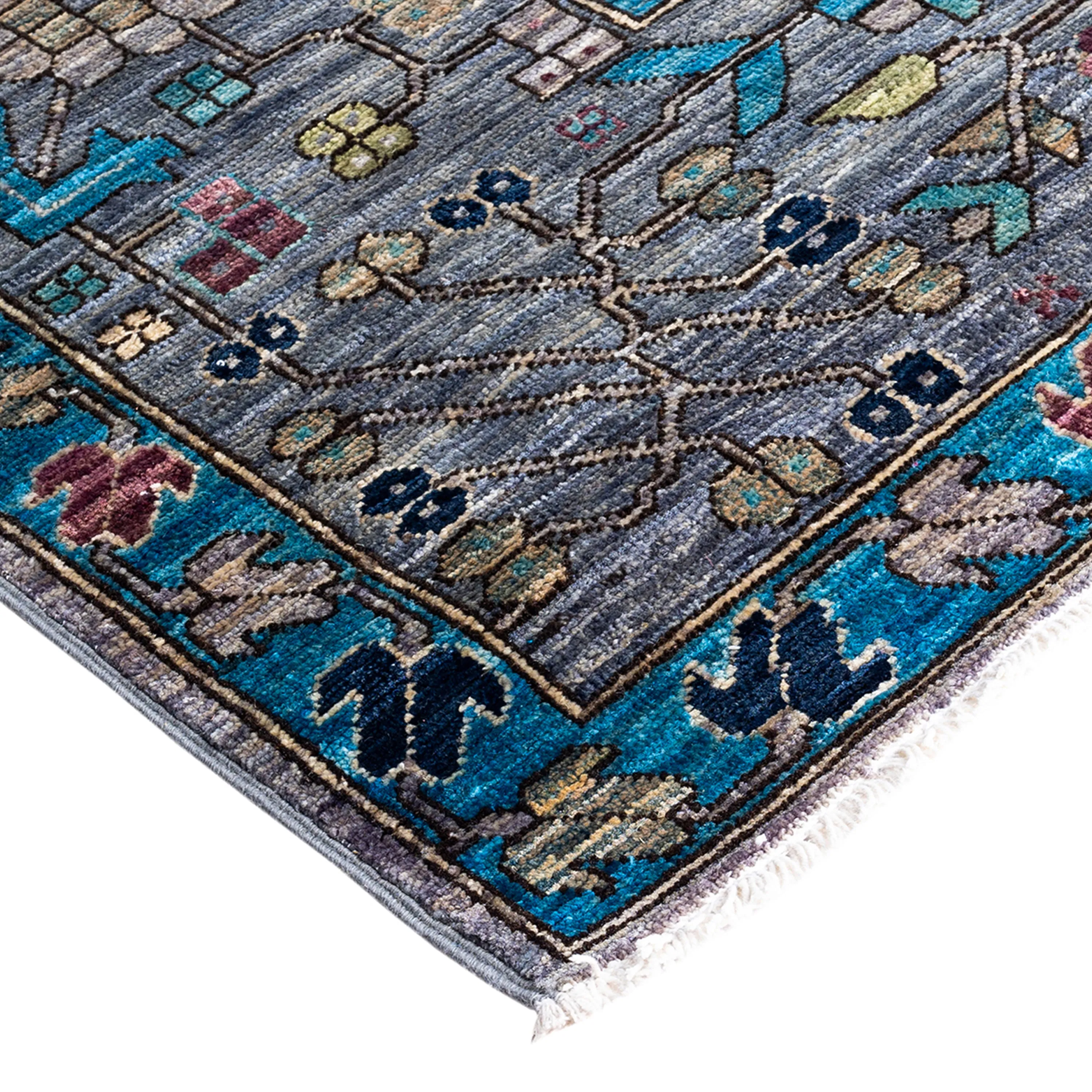 Blue Traditional Serapi Wool Rug - 9'1" x 11'9"