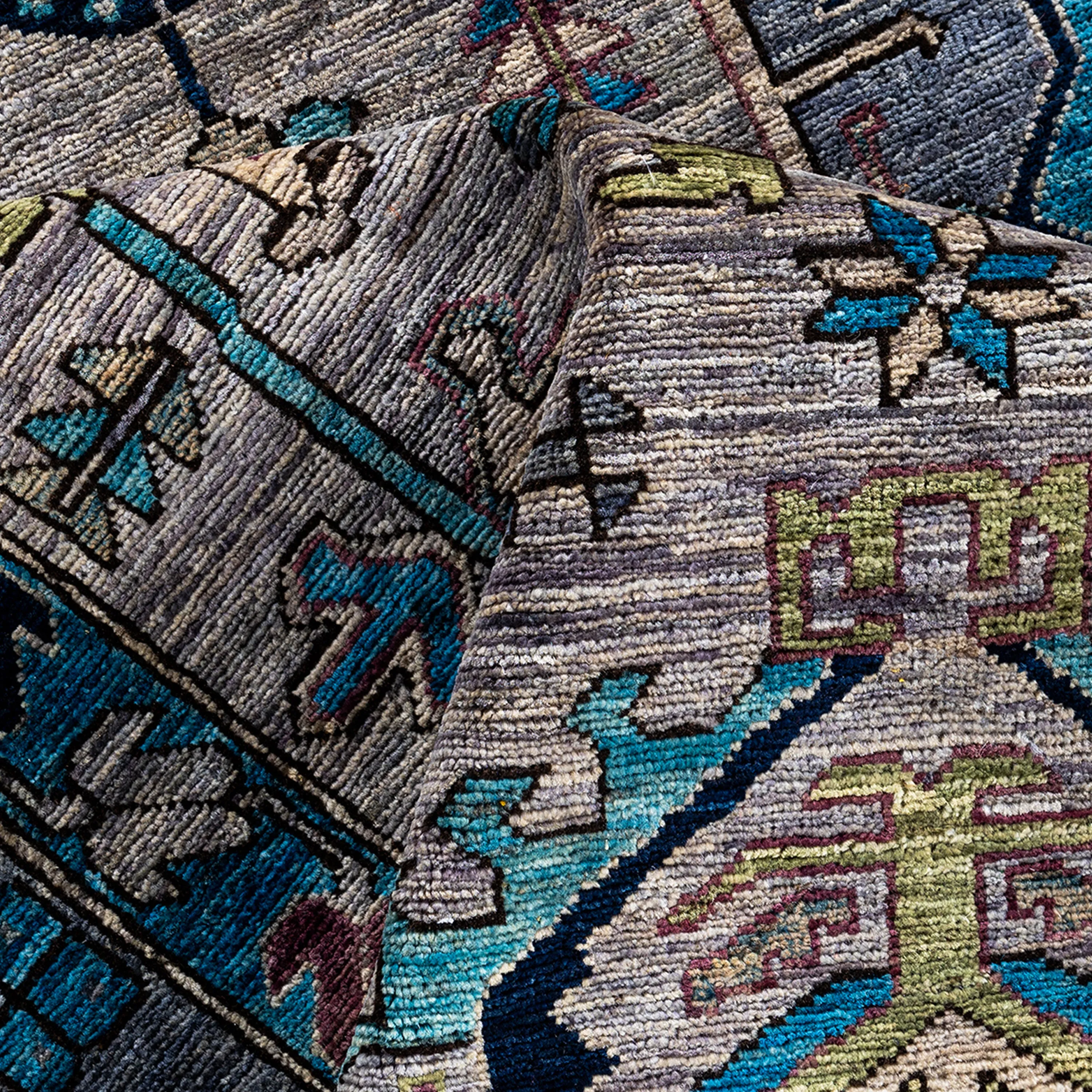 Blue Traditional Serapi Wool Rug - 9'1" x 11'9"