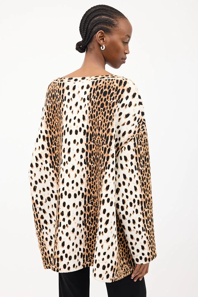 Brown & Multi Wool Jacquard Sweater