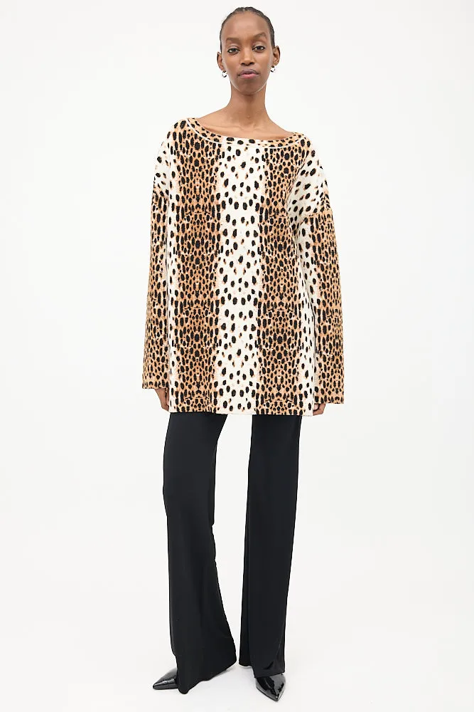 Brown & Multi Wool Jacquard Sweater