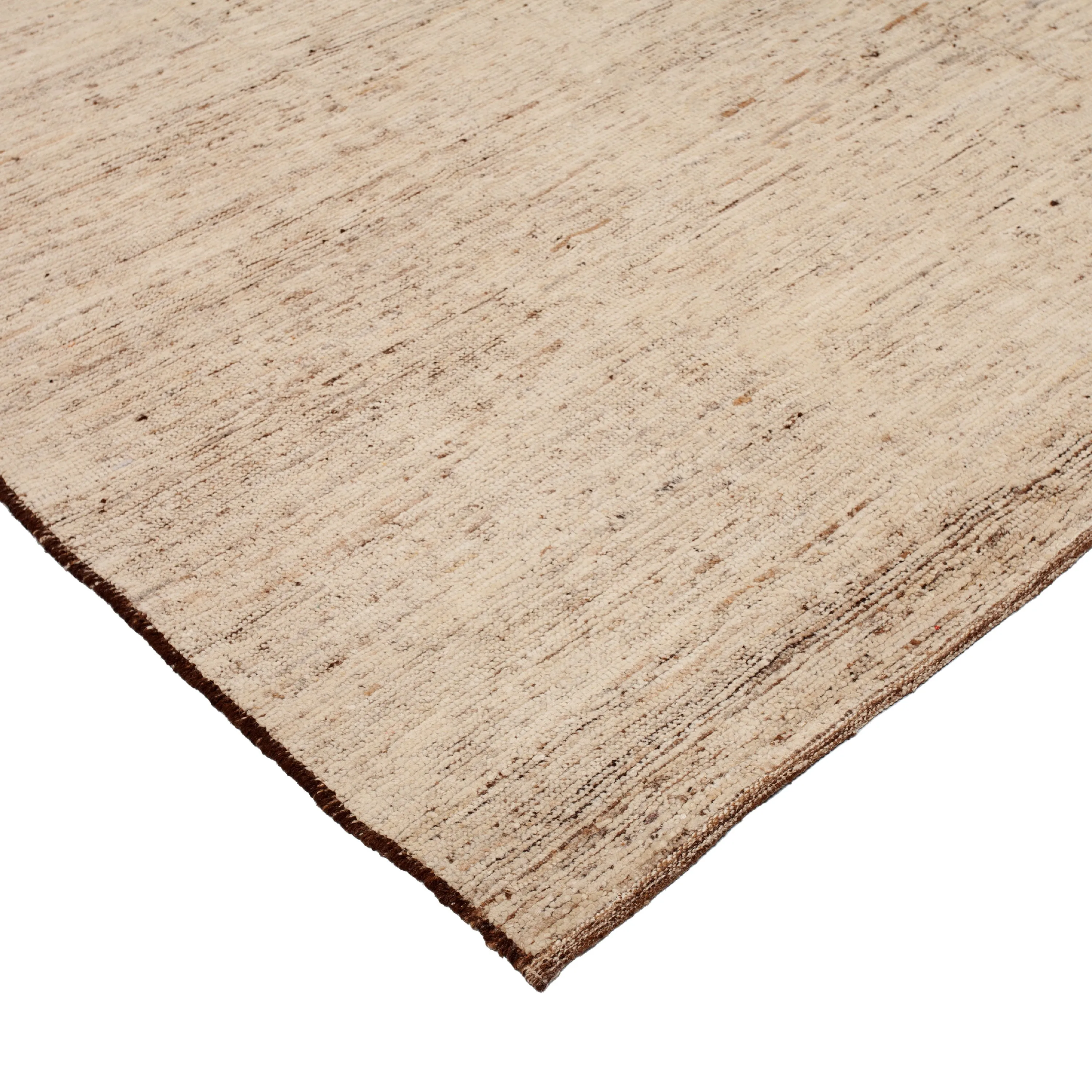 Brown Zameen Modern Wool Rug - 10' x 13'7"