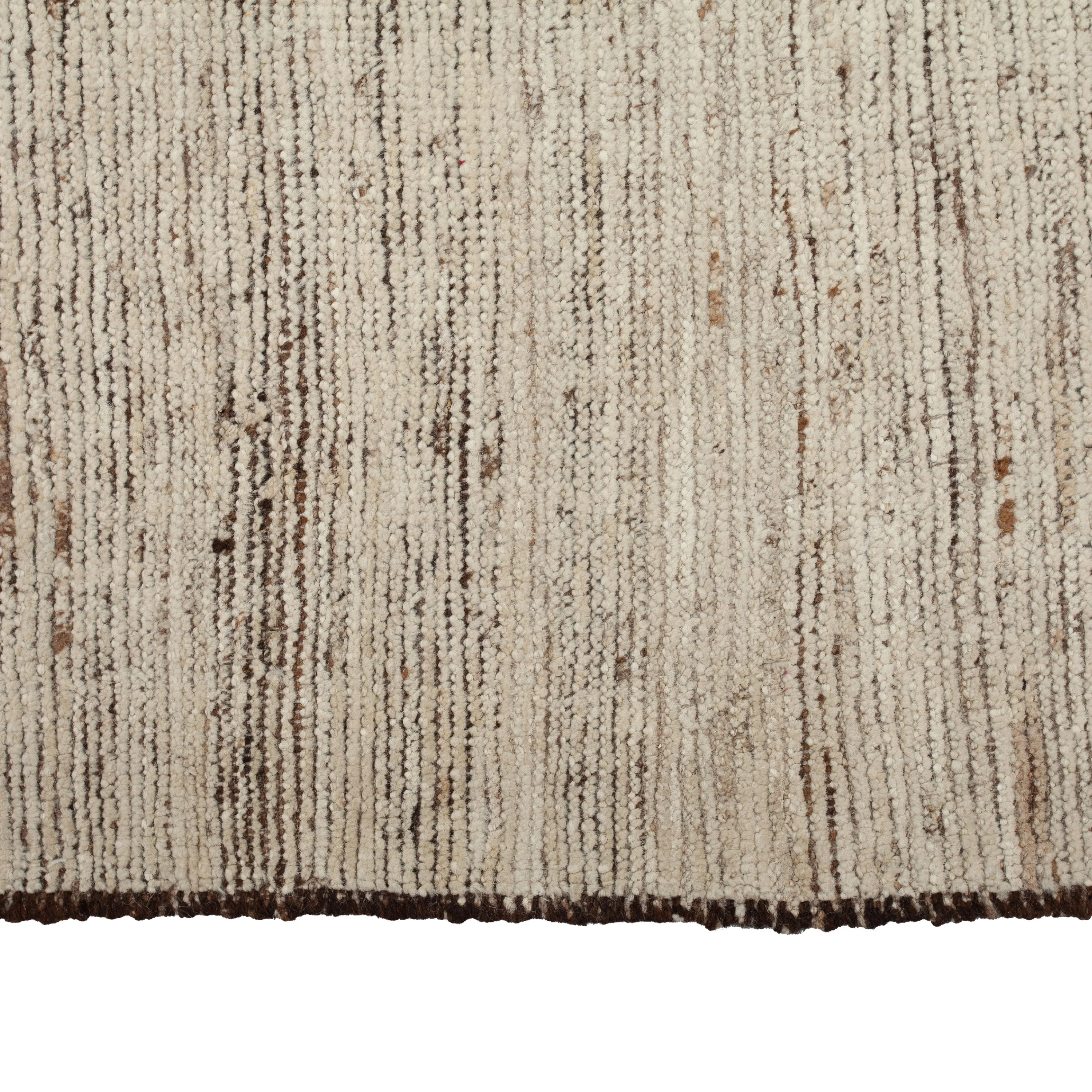 Brown Zameen Modern Wool Rug - 10' x 13'7"