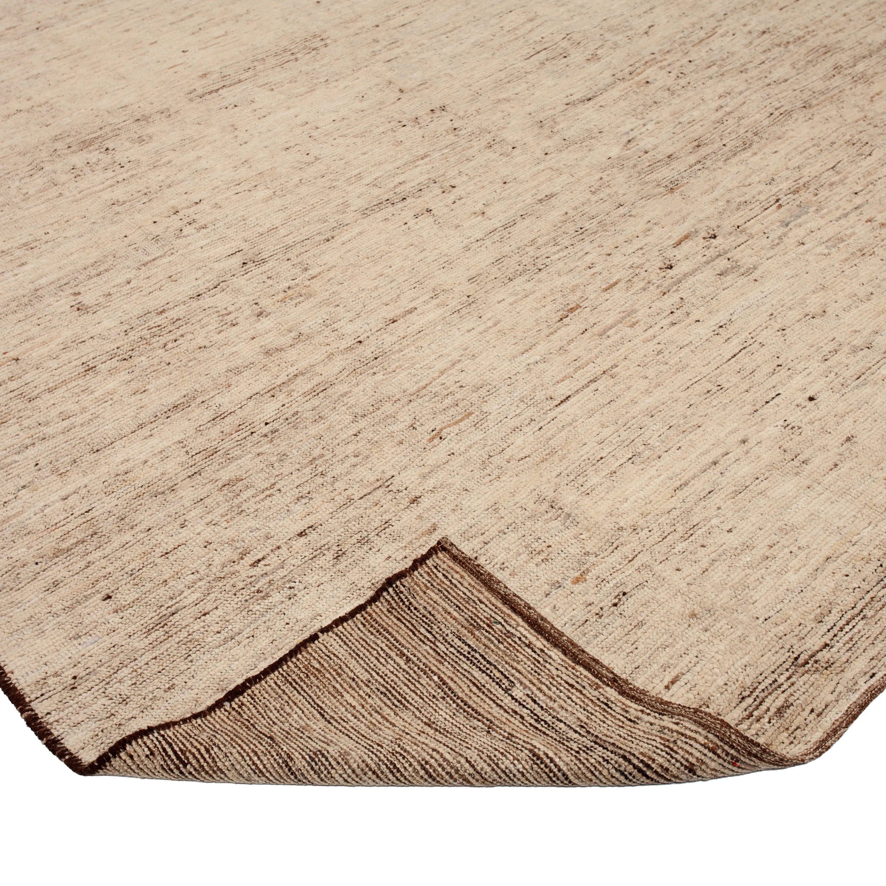 Brown Zameen Modern Wool Rug - 10' x 13'7"