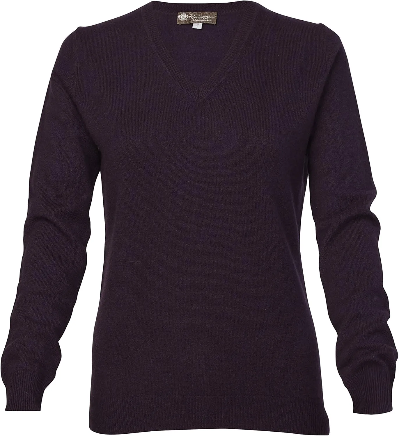 Cashmere Boutique womens Long Sleeve Fitted Style 100% Cashmere V Neck Sweater