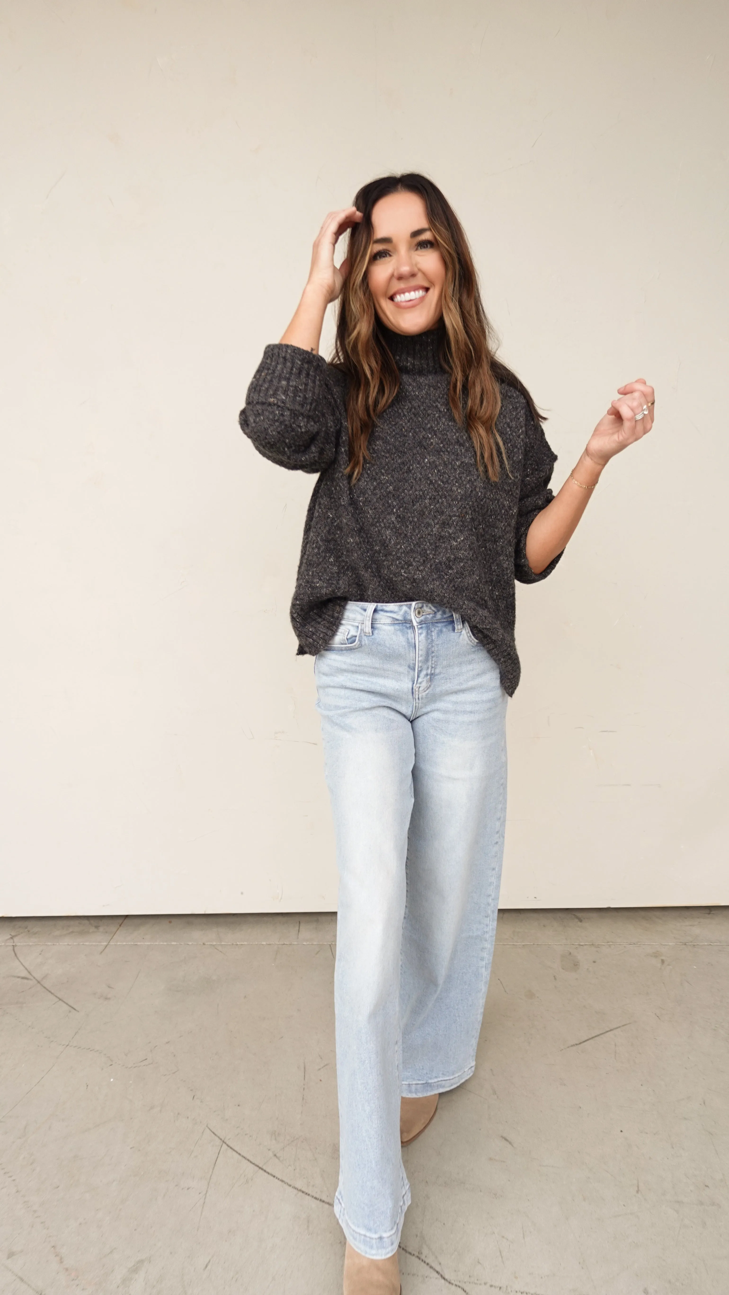 Charcoal Turtleneck Sweater