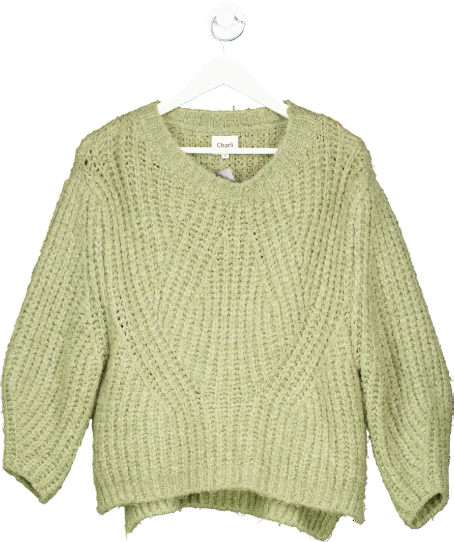 Charli Green Wool Blend Sweater One Size