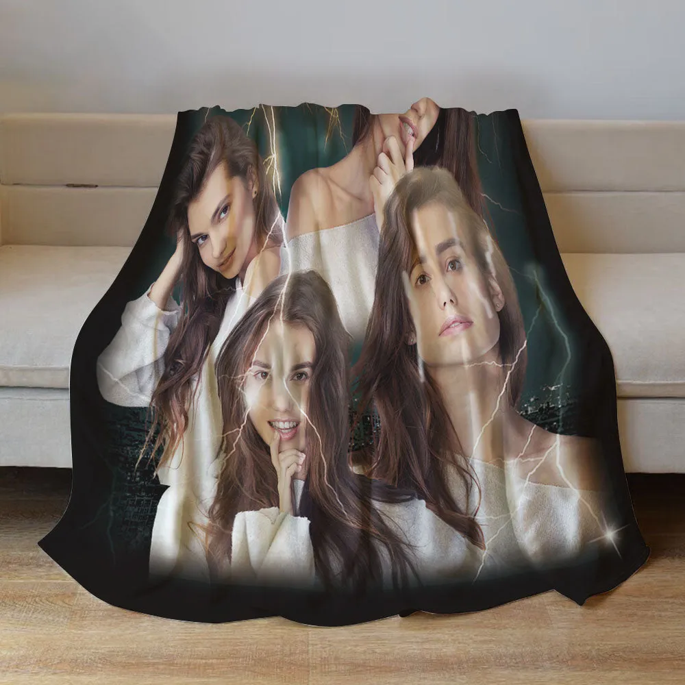 Custom Photo Vintage Tee Personalized Name Blankets Gifts for Lovers