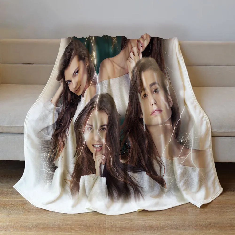 Custom Photo Vintage Tee Personalized Name Blankets Gifts for Lovers