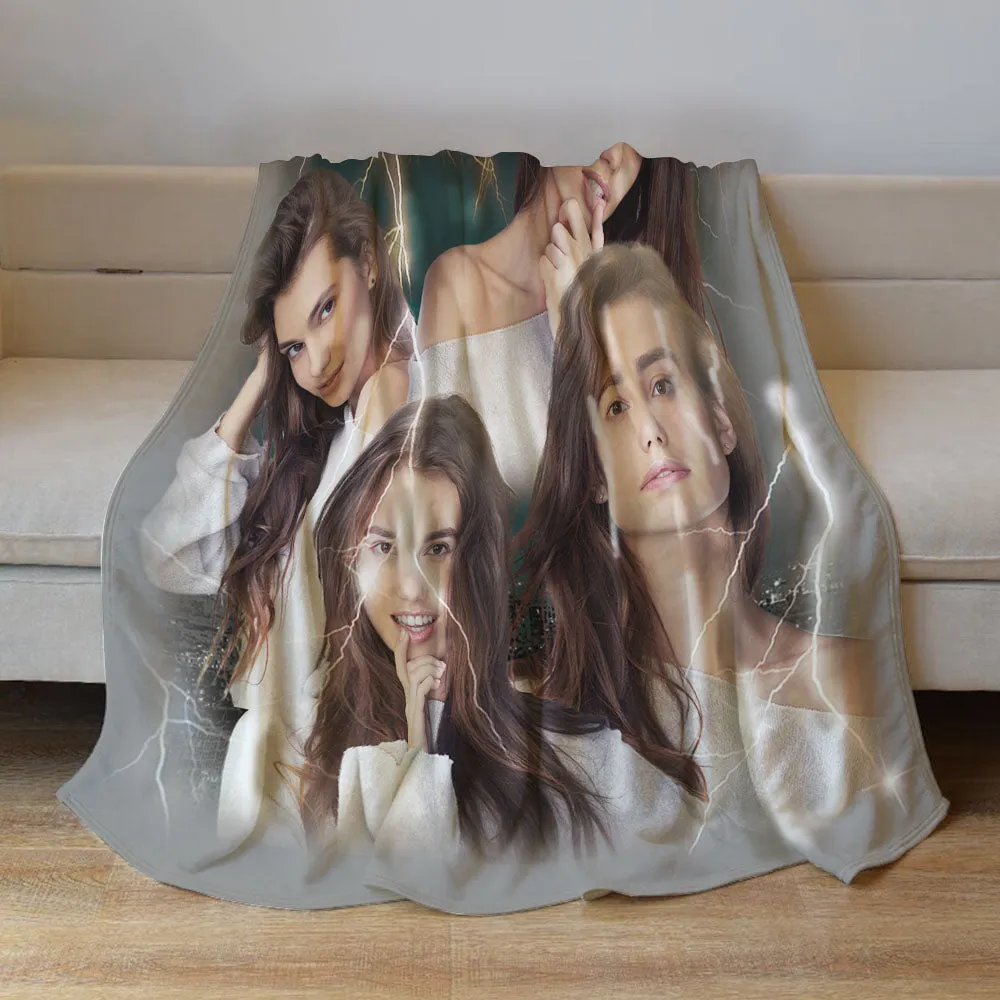 Custom Photo Vintage Tee Personalized Name Blankets Gifts for Lovers