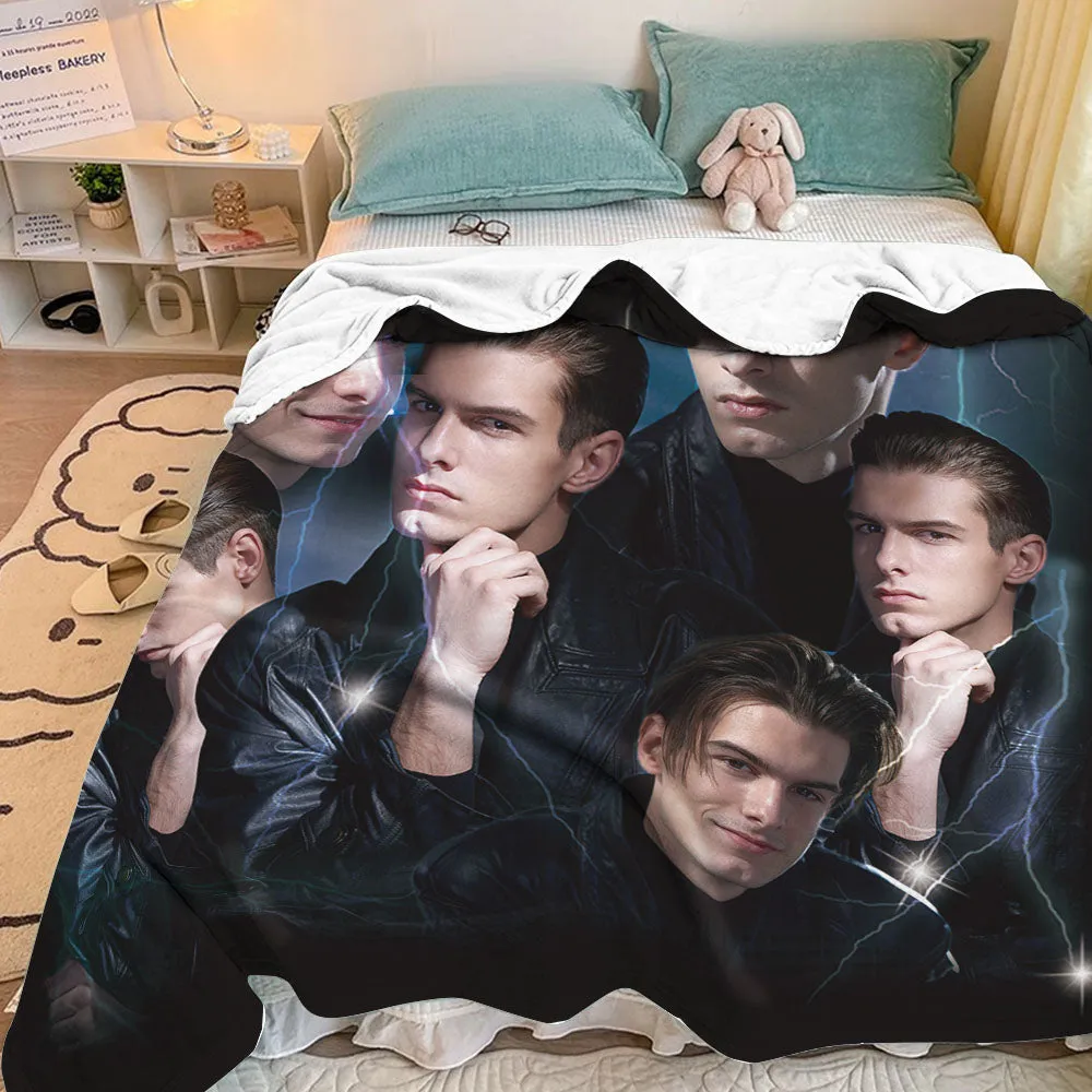 Custom Photo Vintage Tee Personalized Name Blankets Gifts for Lovers