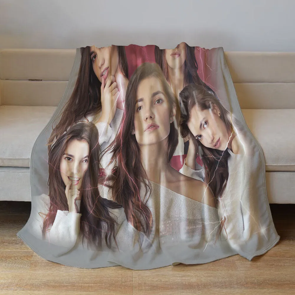Custom Photo Vintage Tee Personalized Name Blankets Gifts for Lovers