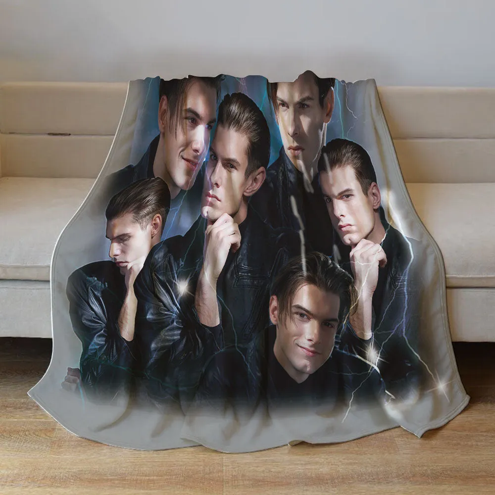 Custom Photo Vintage Tee Personalized Name Blankets Gifts for Lovers