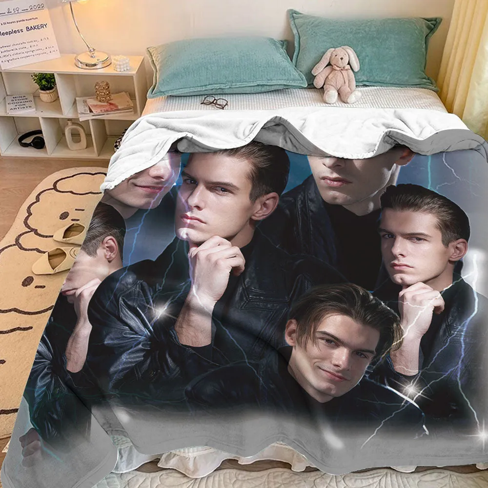Custom Photo Vintage Tee Personalized Name Blankets Gifts for Lovers