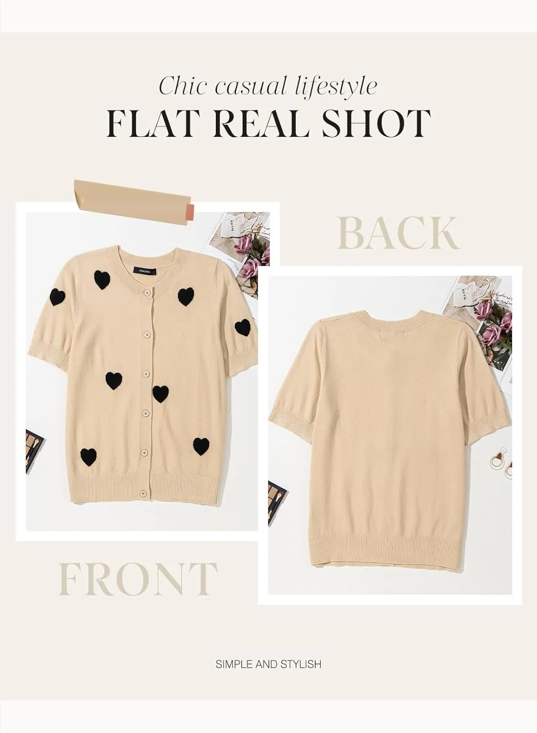 Dokotoo Cardigan Sweaters for Women Printed Round Neck Button Cardigan Womens Tops Open Front Summer Sweaters for Women