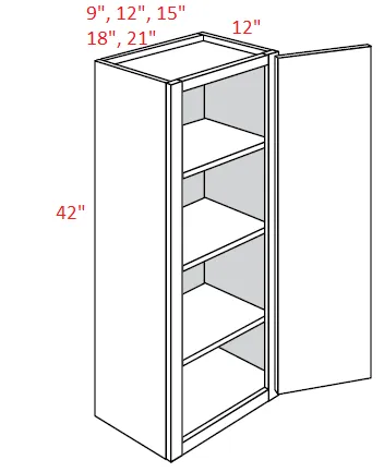 EB10-1542 Elegant White Assembled 15x42 Wall Cabinet