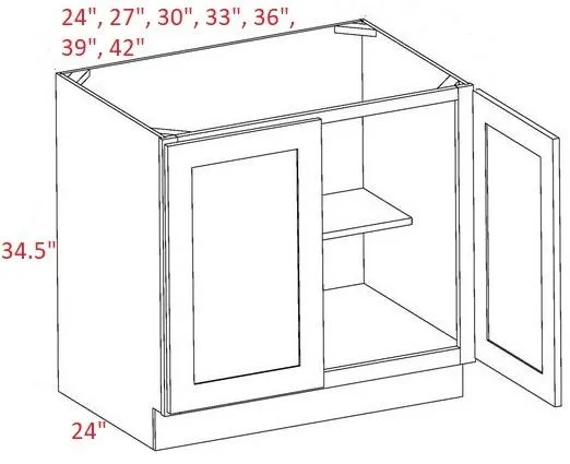 EB22-B36-FH Elegant Dove Assembled 36" Base Cabinet