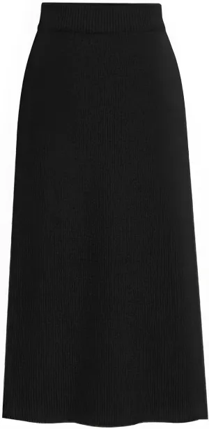 ebossy Women's Winter Warm High Waist Side Slit Wool Blend Long Skirts Rib Knit Stretchy Bodycon Pencil Skirt