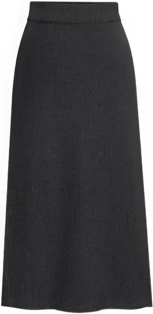 ebossy Women's Winter Warm High Waist Side Slit Wool Blend Long Skirts Rib Knit Stretchy Bodycon Pencil Skirt