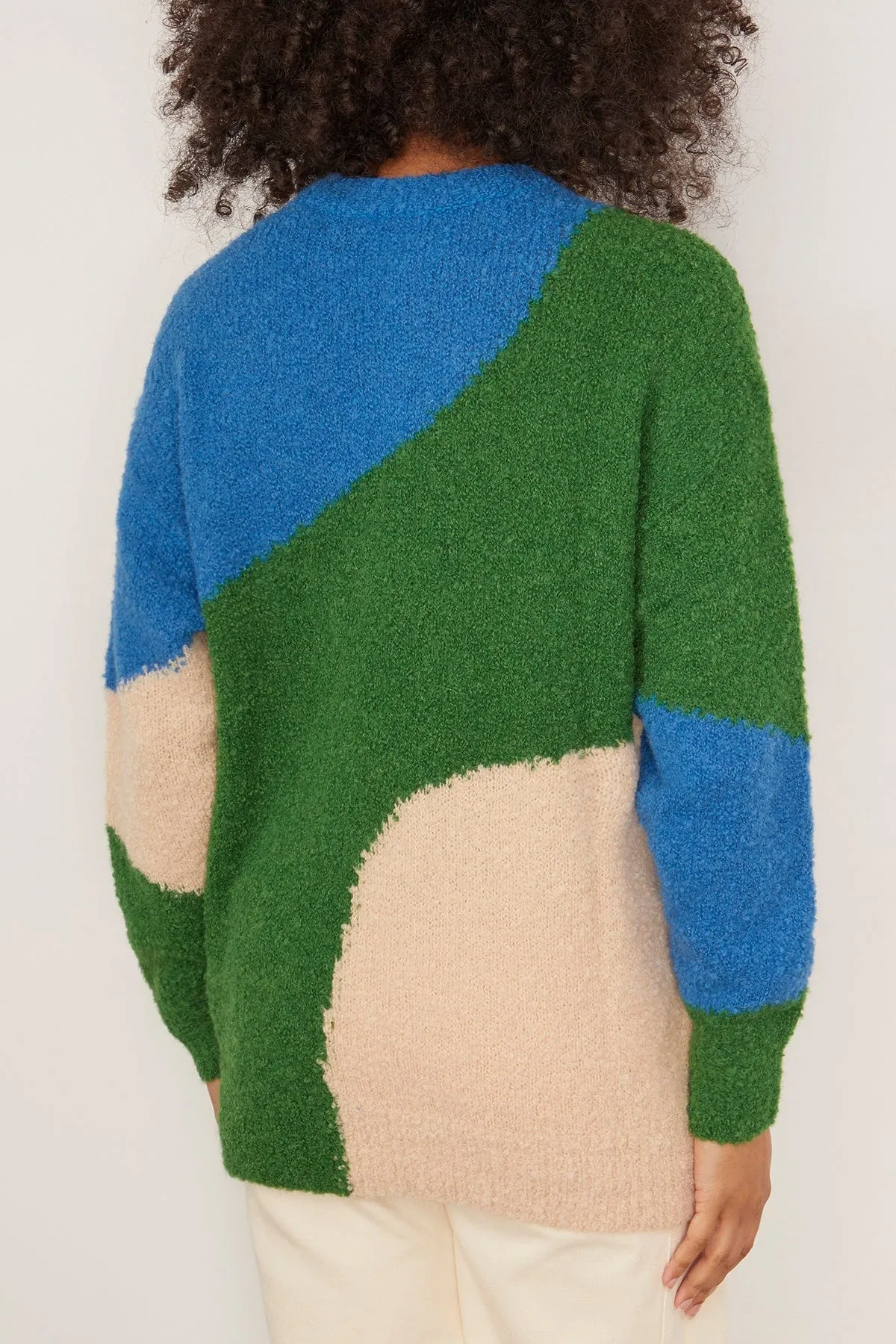 Elle Textured Crew in Cobalt/Clover