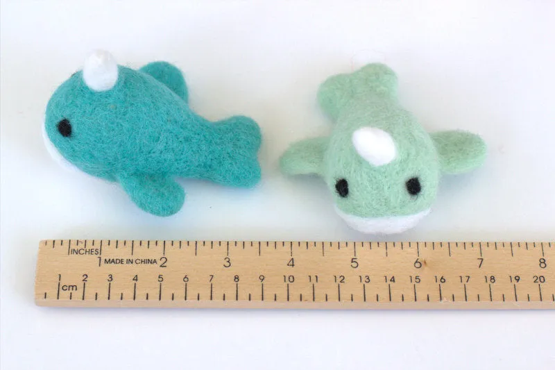 Felt Narwhals- SET OF 3- Berry, Baby Pink, Lavender