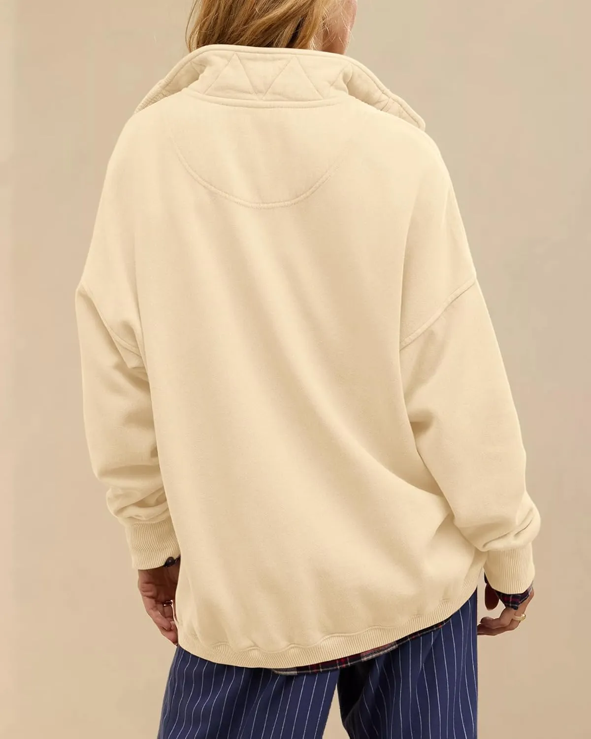 Gacaky Sweatshirt for Women Oversized Casual Long Sleeve Button Henley Neck Pullover Tops Fashion Outfits Clothes