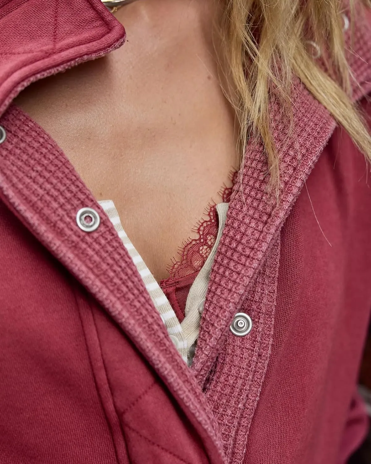 Gacaky Sweatshirt for Women Oversized Casual Long Sleeve Button Henley Neck Pullover Tops Fashion Outfits Clothes