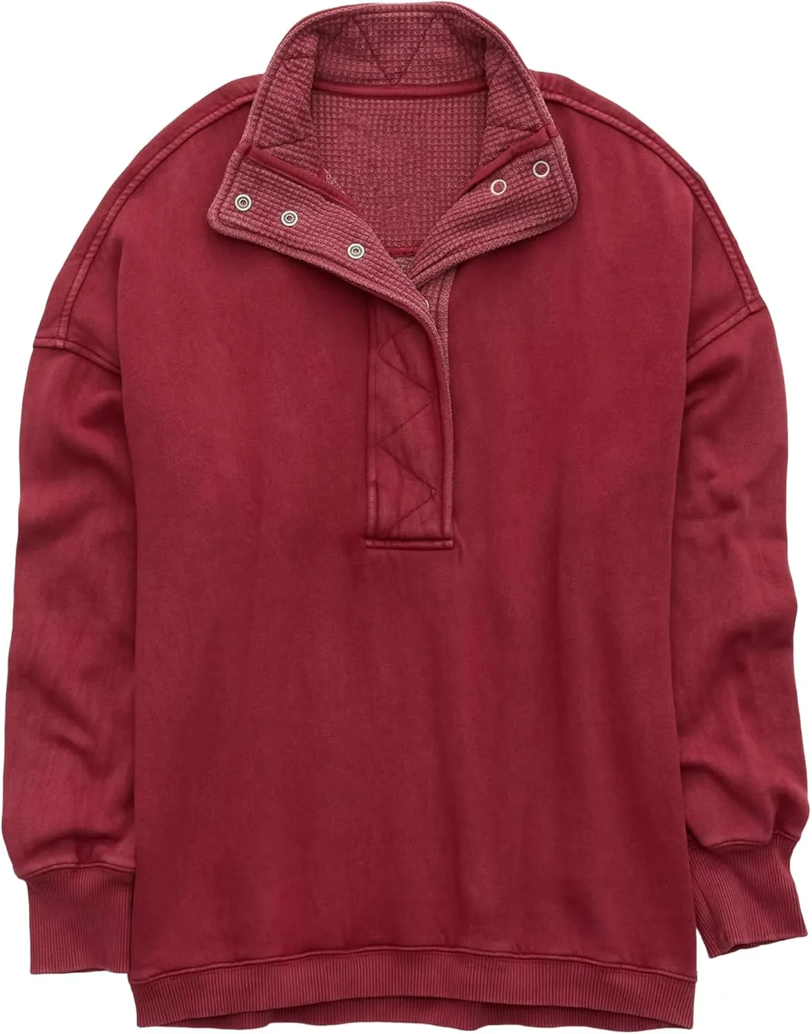 Gacaky Sweatshirt for Women Oversized Casual Long Sleeve Button Henley Neck Pullover Tops Fashion Outfits Clothes