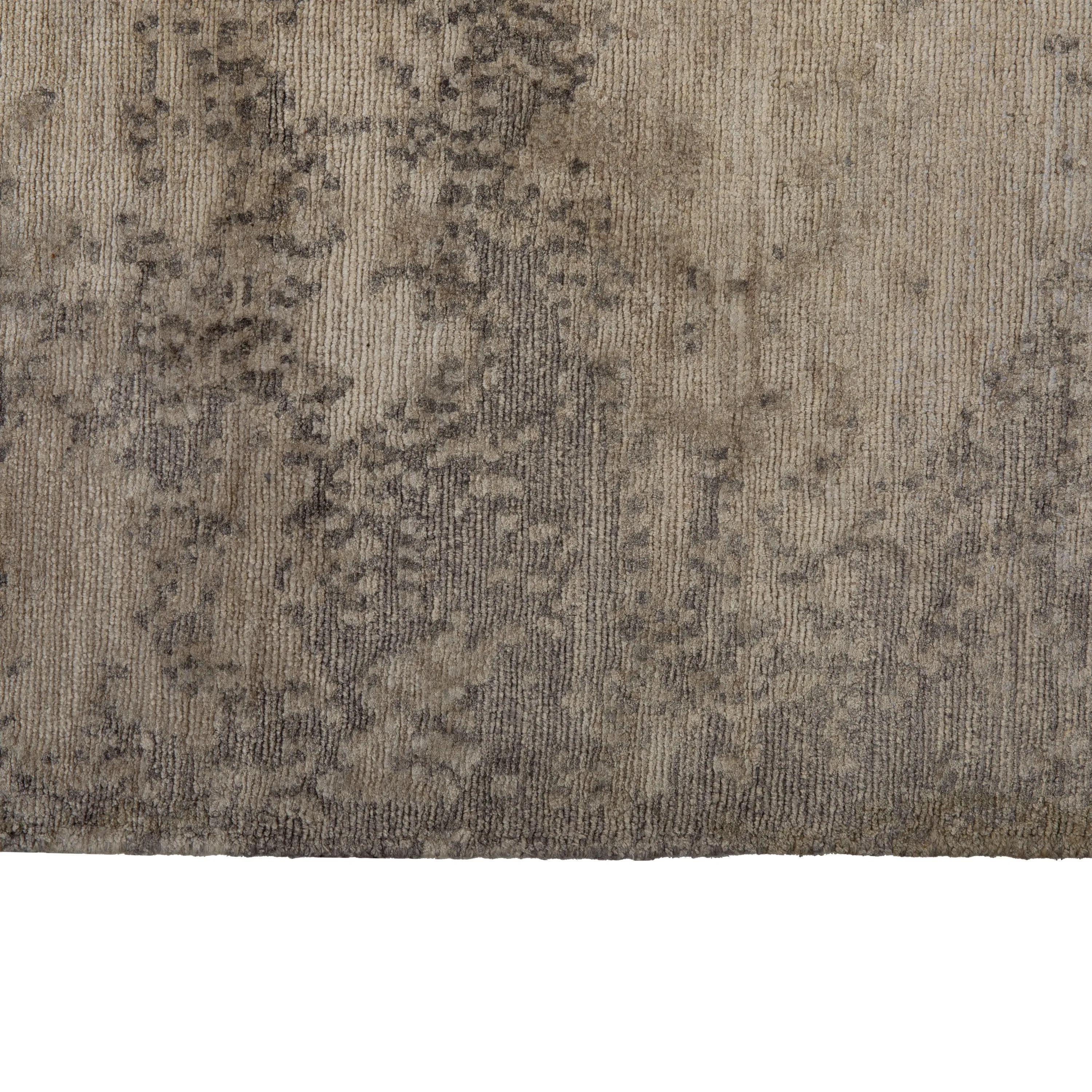 Grey Stelle Contemporary Tibetan Wool Silk Blend Rug - 8'11" x 11'10"