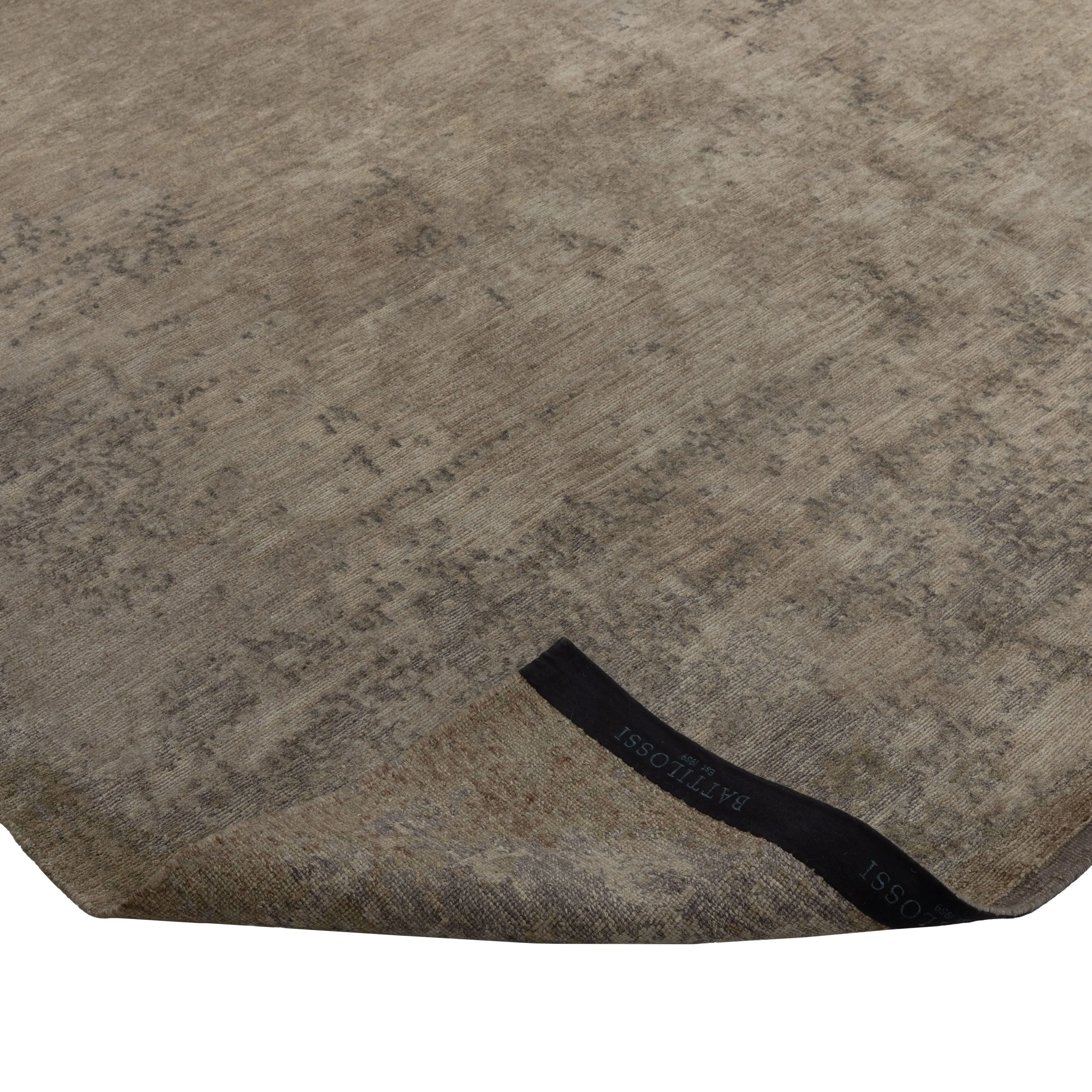 Grey Stelle Contemporary Tibetan Wool Silk Blend Rug - 8'11" x 11'10"