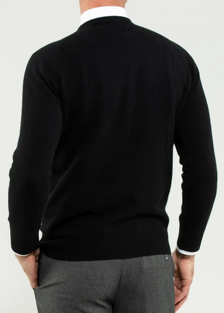 Hampshire Lambswool Jumper in Black - Classic Fit
