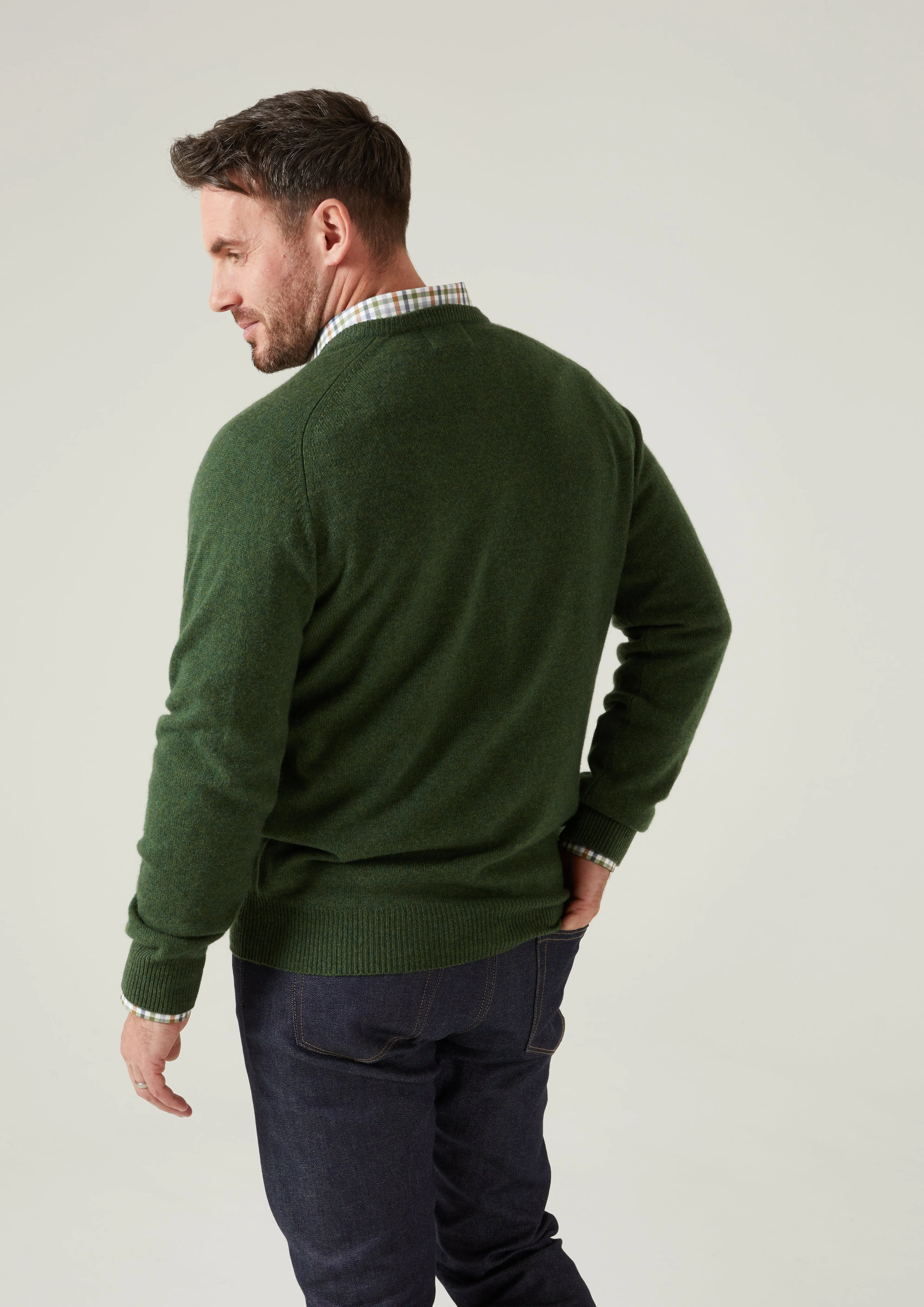 Hampshire Lambswool Jumper in Rosemary - Classic Fit