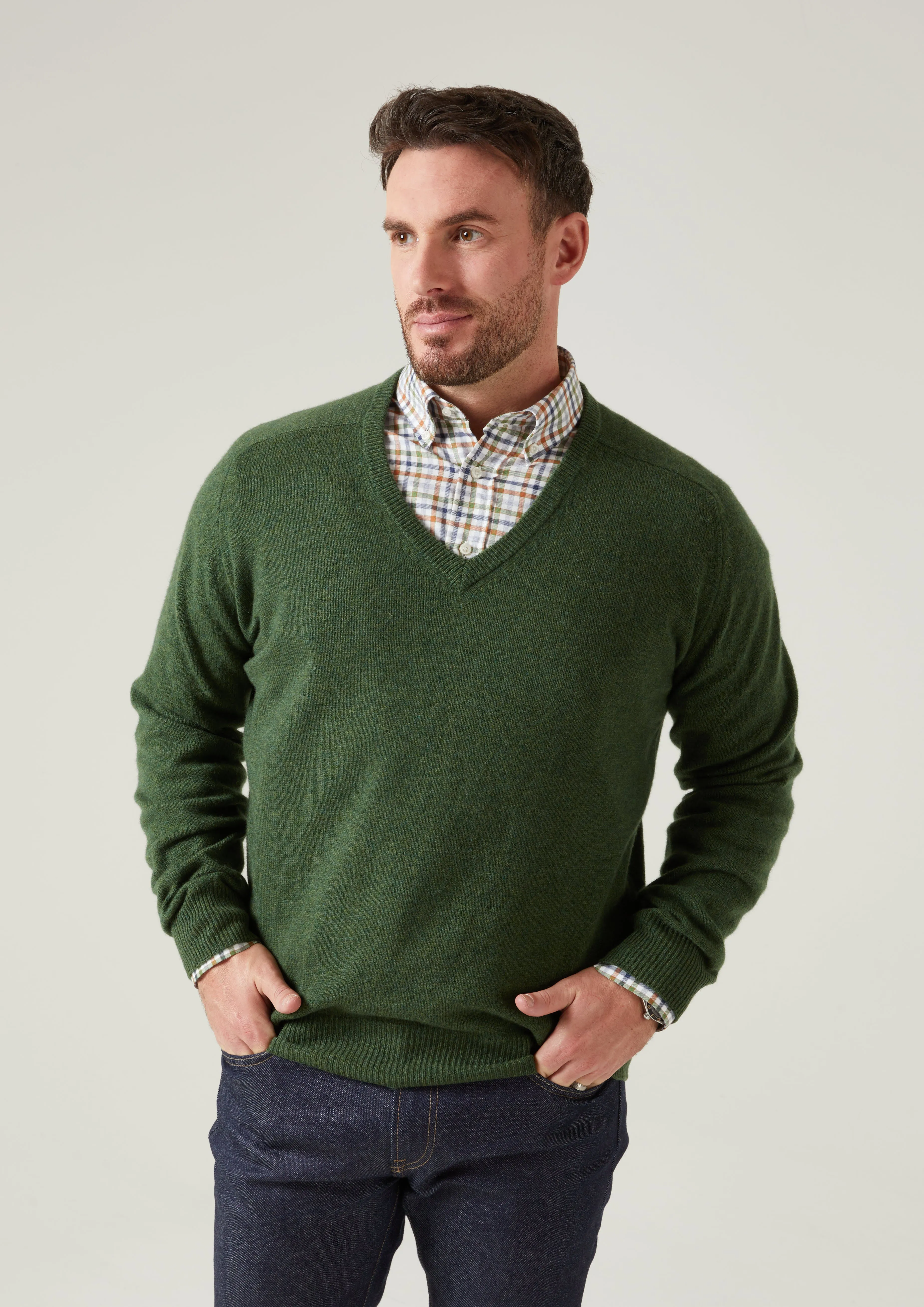 Hampshire Lambswool Jumper in Rosemary - Classic Fit