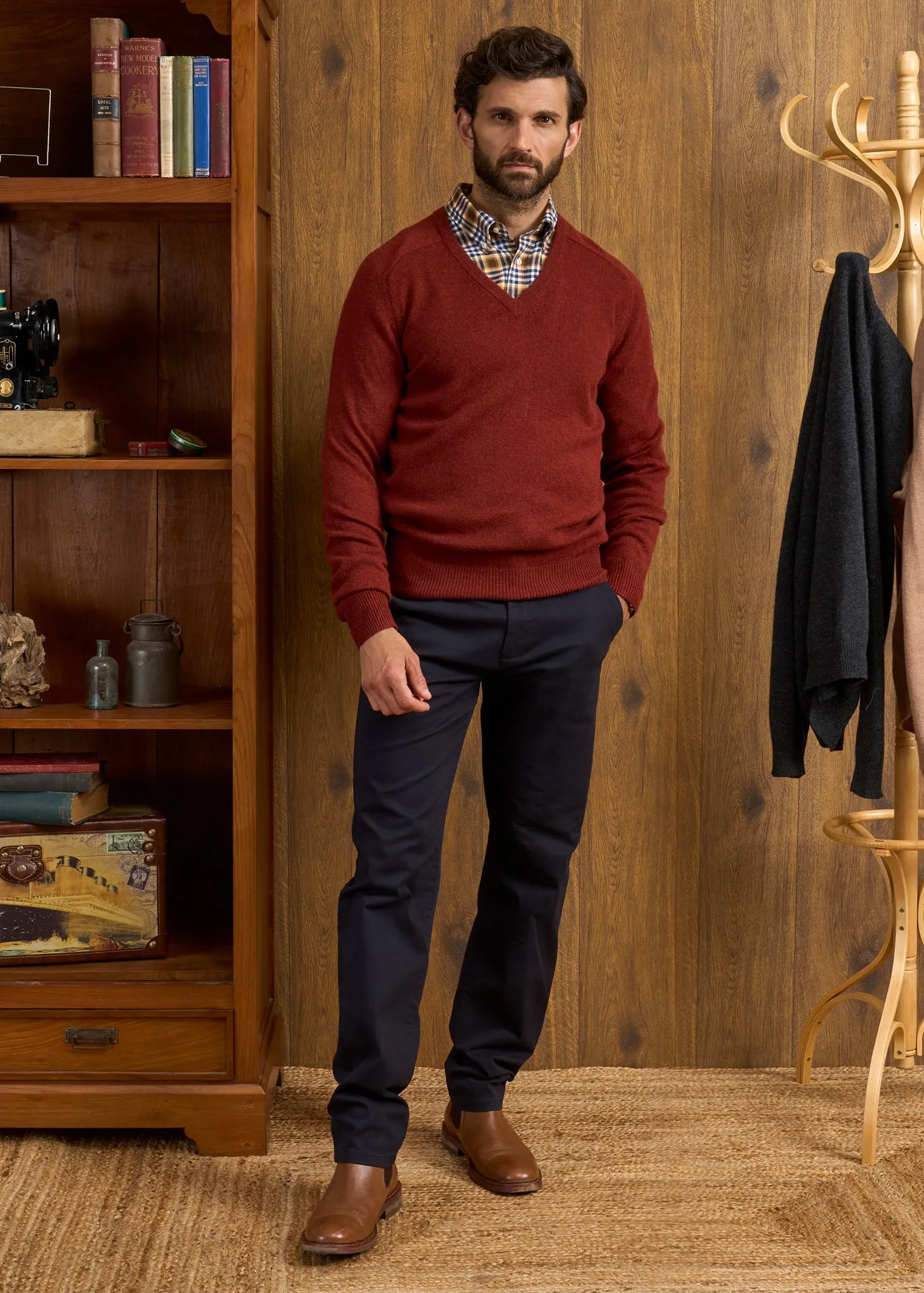 Hampshire Lambswool Jumper in Sienna - Classic Fit