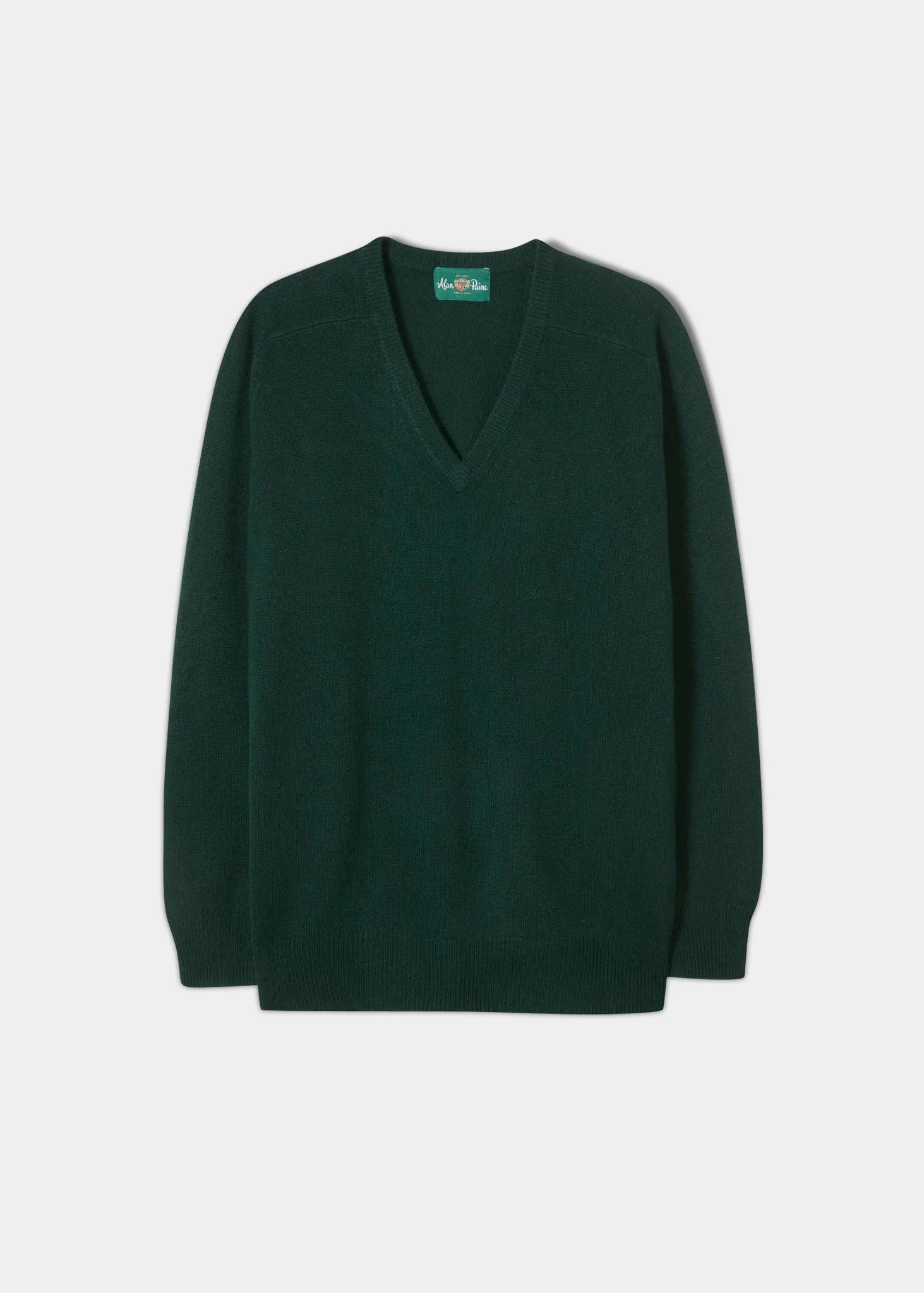 Hampshire Lambswool Jumper in Tartan Green - Classic Fit