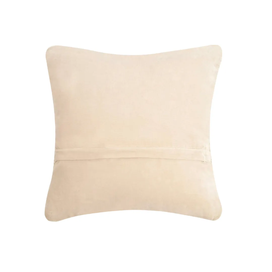 Hand hooked wool tulips in chinoiserie pillow