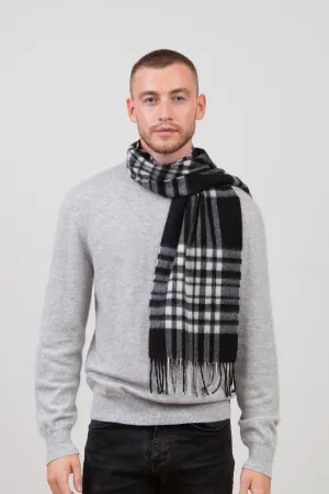 Heritage Tartan Lambswool Scarf - Exploded Black & White Menzies