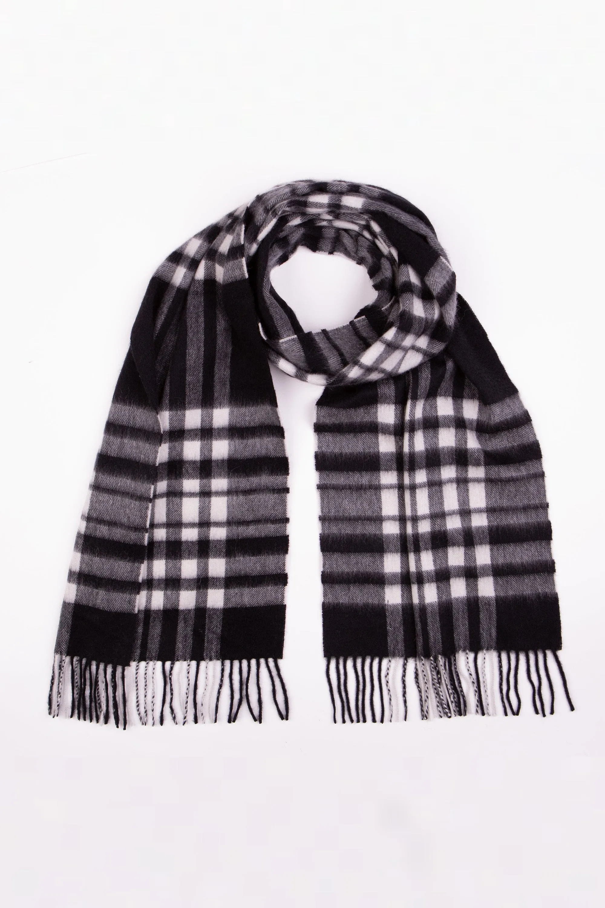 Heritage Tartan Lambswool Scarf - Exploded Black & White Menzies