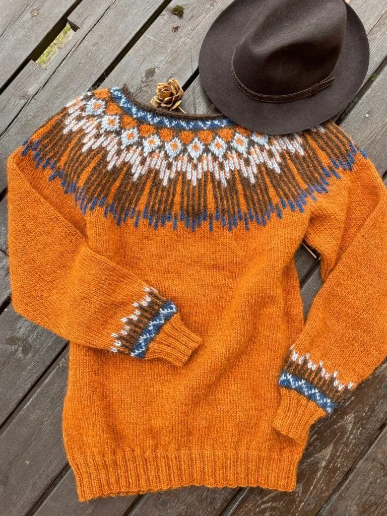 Hopi Red Lettlopi sweater - Knitting Kit