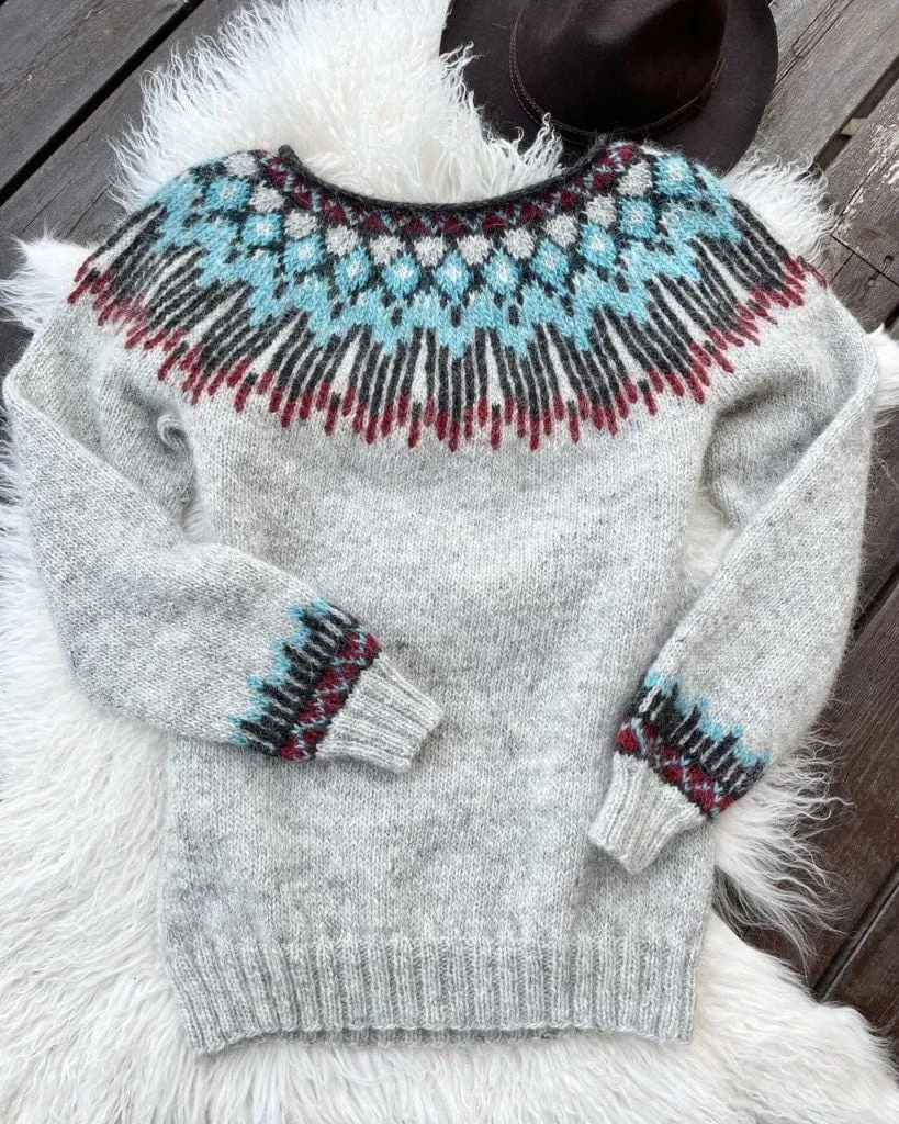 Hopi Red Lettlopi sweater - Knitting Kit
