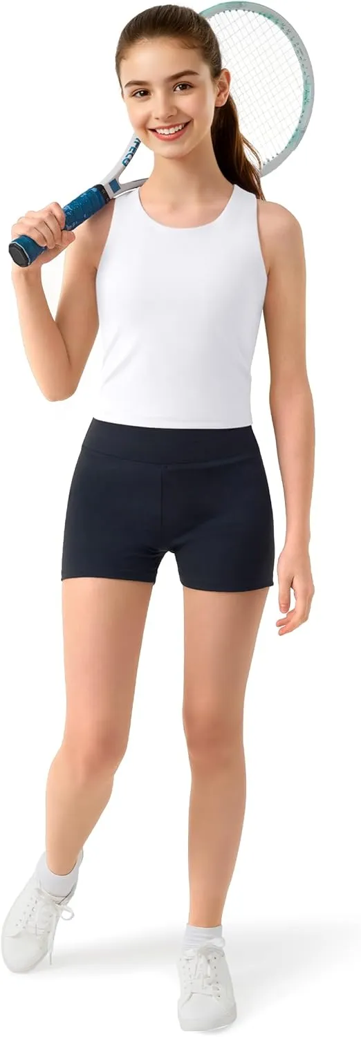 JOCMIC Girls Tank Tops Athletic Shirts Double-Lined Racerback Workout Tops High Elasticity for Gymnastics Yoga